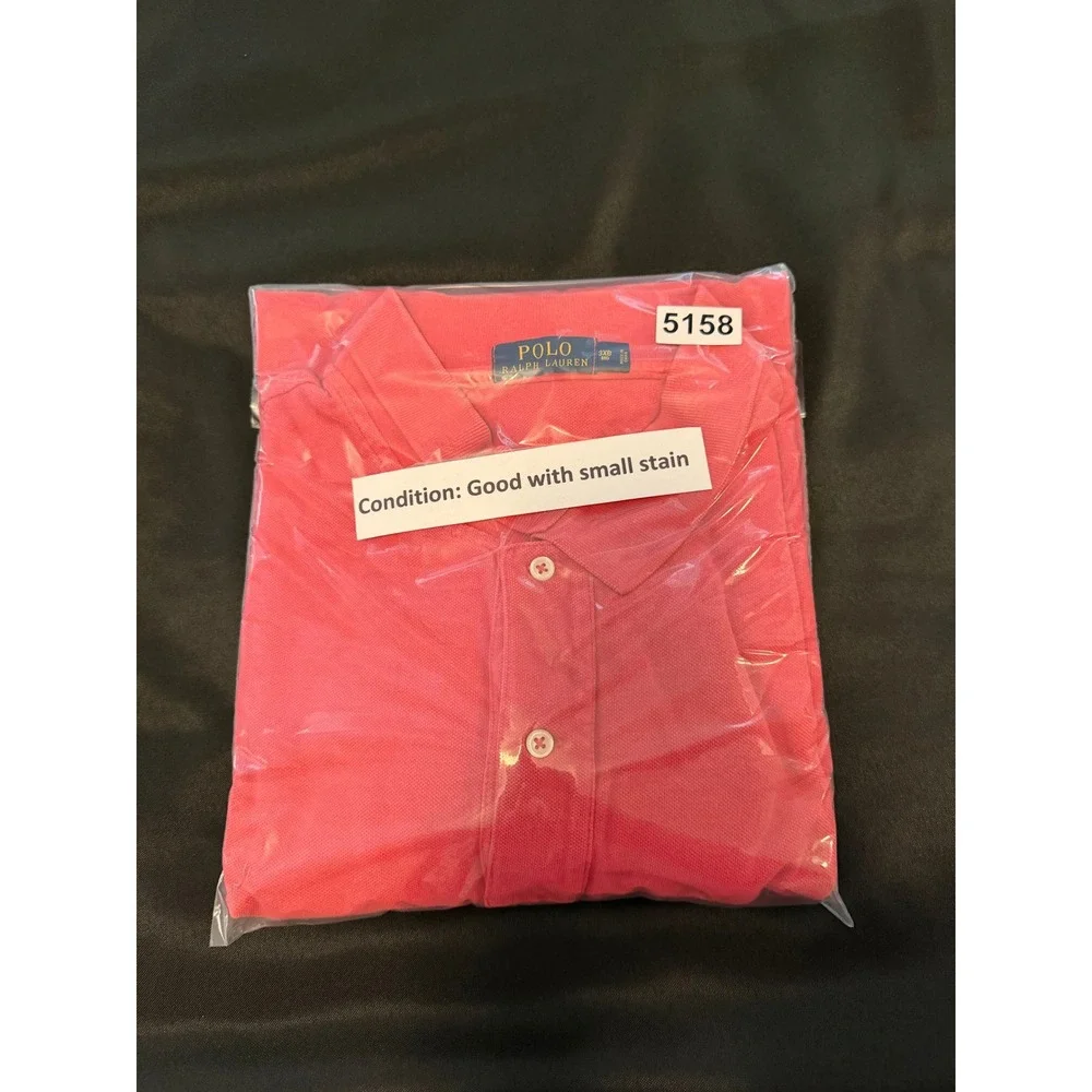 Polo Ralph Lauren Red Pique Polo Shirt Mens 3XB Big Blue Pony Logo Short Sleeve